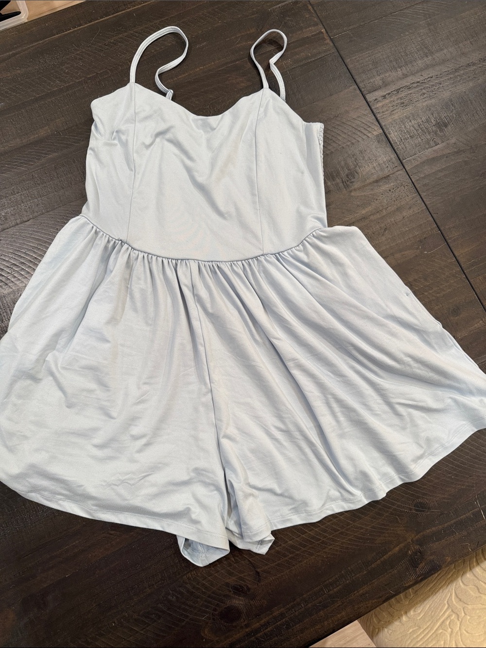 SO Light Blue Sleeveless Romper with Adjustable Straps Size Large